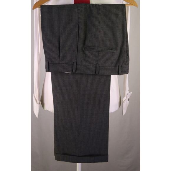 Paul Stuart Gray Thin Striped Wool Crepe 3-Btn Suit 40R - Picture 10 of 10